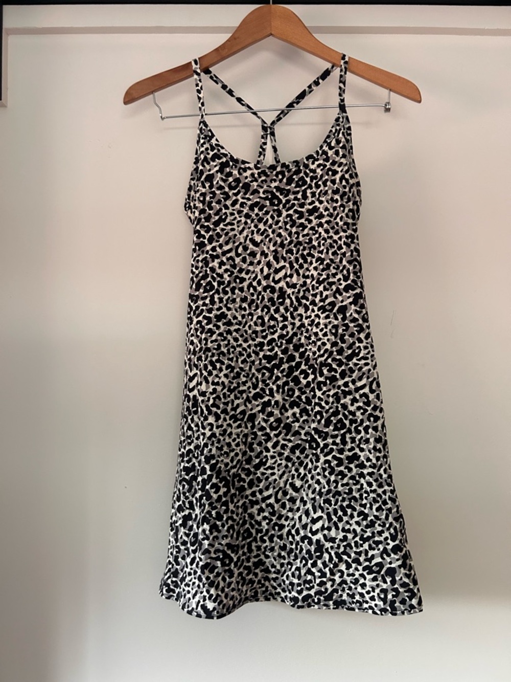 Outdoor Voices Black & White Leopard-Print Athletic Dress